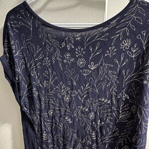 Edista Navy Blue Floral Top